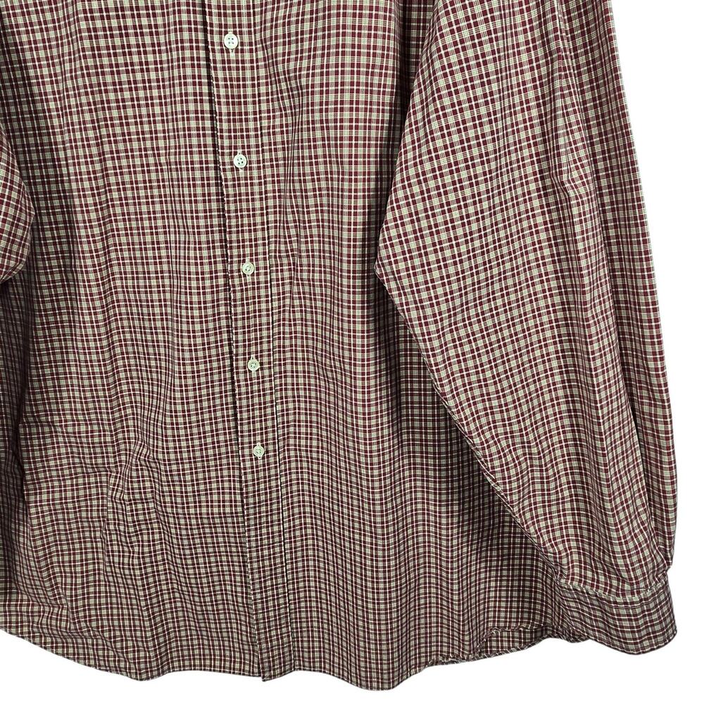 VTG Ralph Lauren Oxford Shirt Mens 4XLT Red Tan Plaid Classic Fit Button Down - Picture 7 of 10